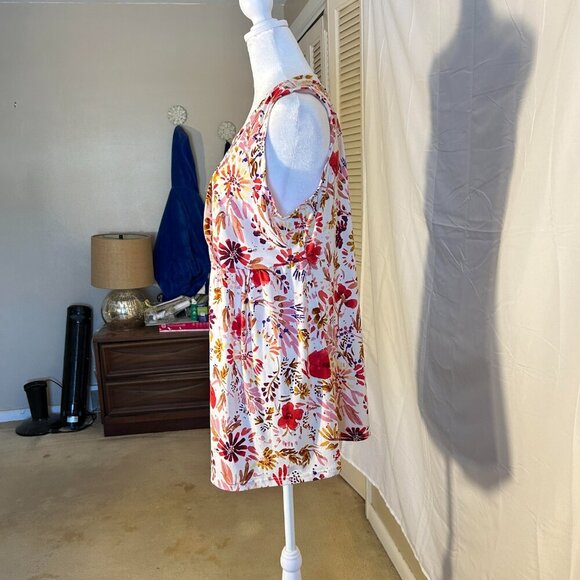 Flirty Pink Sleeveless Top Size 1X Multi Color - Picture 5 of 6